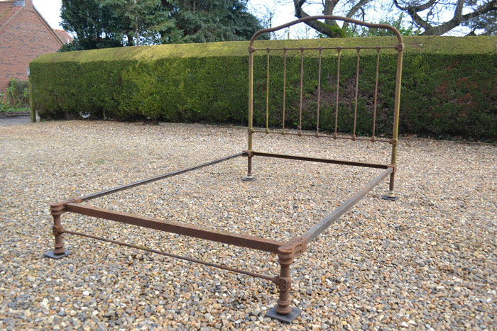 Antique brass and iron small double beds and victorian bedsteads